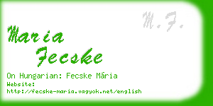 maria fecske business card